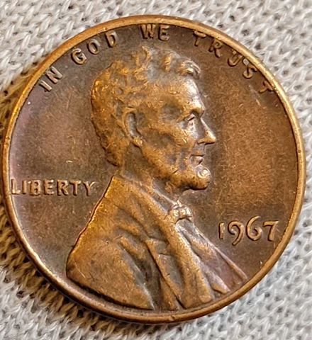 1967 Lincoln Penny No Mint Mark - RARE Error STRONG STRIKE DDOR No FG Ungraded Cover