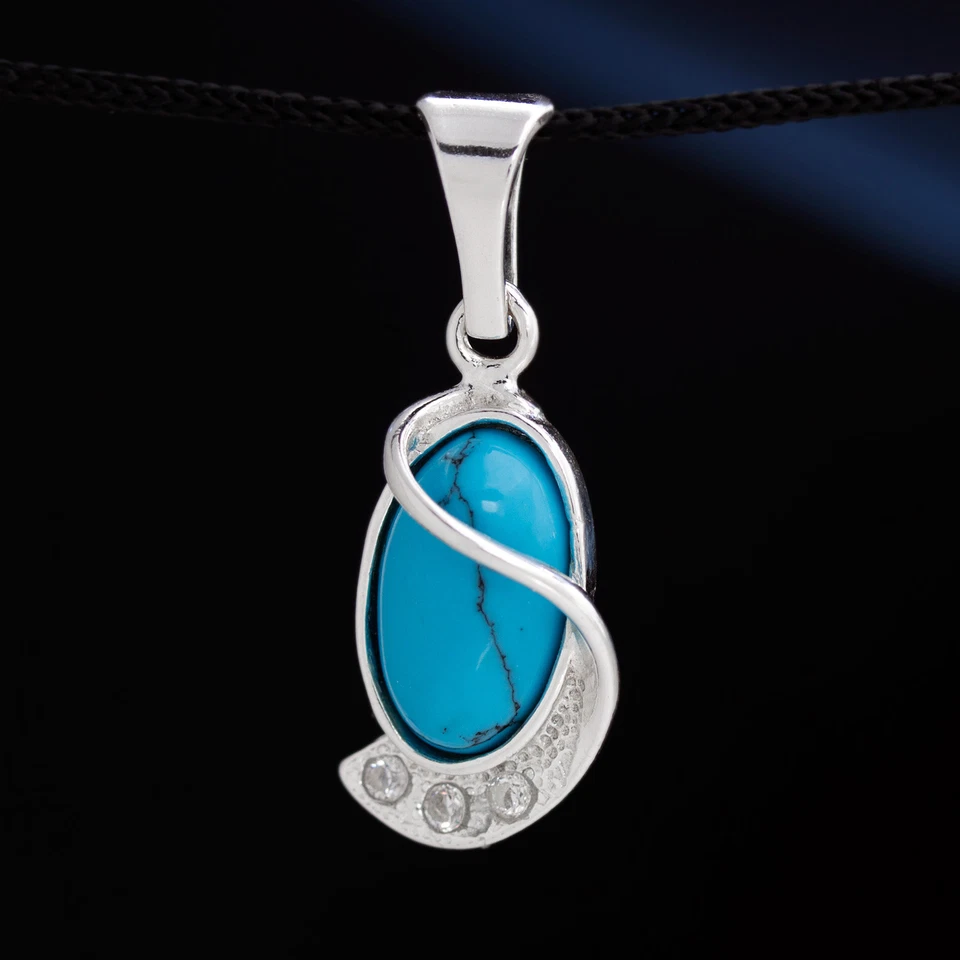 Türkis Silber 925 Anhänger Sterlingsilber Damen Schmuck A0315 - Bild 1 von 2