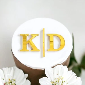 Hochzeitstorte Charm Acryl 2 maßgeschneiderte Anfangsbuchstabe Kuchen Dekorationen Topper Party - Bild 1 von 4