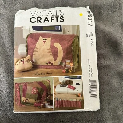 McCalls Crafts Sewing Pattern M5017 Cat Sewing Machine Cover Organizer 2005 - Image 1 of 3