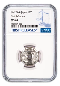2024 Japan 50Y Coin from Cherry Blossom Mint Set (#4/6 in set) Graded NGC MS67 - Imagen 1 de 2