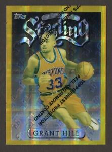 1996-97 Topps Finest Basketball Grant Hill Sterling Rare Gold Refractor