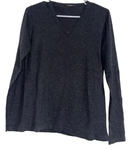 J. McLaughlin Damen Pullover Baumwolle Modal V-Ausschnitt Gr. M grau minimalistisch klassisch - Bild 1 von 6