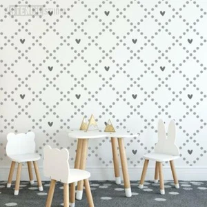 Spots and Hearts Reusable Stencil - Walls Furniture & Fabric. Love Home Decor - Picture 1 of 3