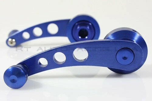 MANIJA MANUAL MANIVELA VENTANA/BOBINADORA/PUERTA COCHE ANODIZADO AZUL RANURADO 2 PIEZAS 4.46" Foto 1 de 4