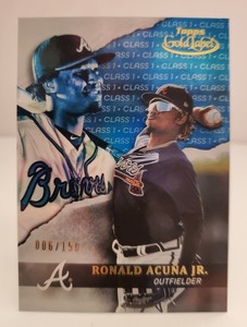 2020 Topps Gold Label Ronald Acuna Jr #8 Blue Parallel Class 1 #6/150 Braves 