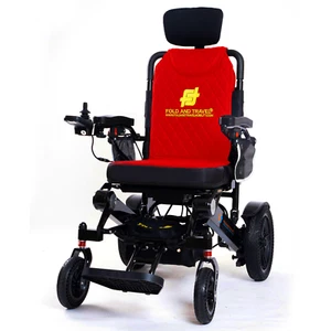 Silla de ruedas eléctrica plegable ligera plegable plegable plegable y de viaje - Imagen 1 de 15