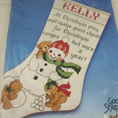 Good Shepherd Christmas Stocking Cross Stitch Kit 87208 A Playful Christmas 1988 - Image 1 of 4