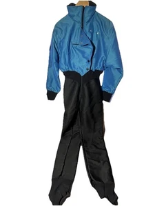 Vintage 80er ?90er Jahre Nils blau & schwarz Schneeanzug Ski Gr. 12 Medium/Large Made USA - Bild 1 von 16