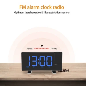 Clock Multifuctional Projection FM Radio Alarm Clock With USB Charging Port UK7 - Picture 1 of 7