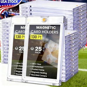25 Pack Magnetic Card Holder for 130PT One Touch Trading Sports Cards Protectors - Picture 1 of 13