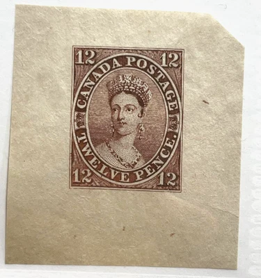Stamps CANADA 1851, Queen Victoria, 12d   ( FORGERY )  RARE  INDIA PAPER - Image 1 of 2
