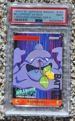 1999 Muk vs. Bellsprout Carddass Vending Bandai Pokemon Card PSA 9 MINT Low Pop - Image 1 of 2