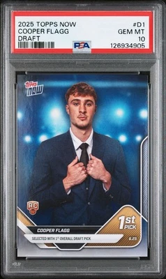 COOPER FLAGG RC PSA 10 GEMA 💎 2025 TOPPS NOW DRAFT #D1 MAVS ROOKIE - CANTIDAD 🔥 Foto 1 de 2