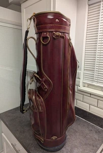 PROFESSIONAL Vintage Burgundy Cart Golf Bag ⛳ 15-Way Individual Dividers - Picture 1 of 6