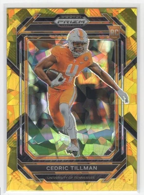 #144 2023 Prizm Draft Picks Gold Ice Cedric Tillman Rookie Tennessee Volunteers - Image 1 of 2