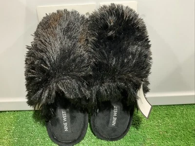 Chinelos pretos Nine West biqueira fechada fofa pilha tamanho pequeno 5-6 nunca usado novo com etiquetas - Imagem 1 de 4