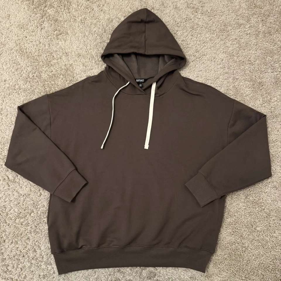 Sudadera con capucha Buffalo súper suave para mujer grande marrón David Bitton elástica Foto 1 de 4