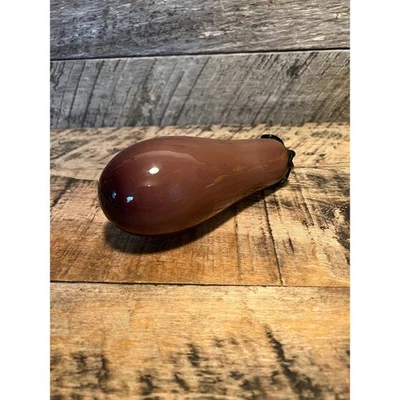 Винтажная фигурка баклажана из коричневого стекла стеклянный овощ кухонный декор - Изображение 1 из 4