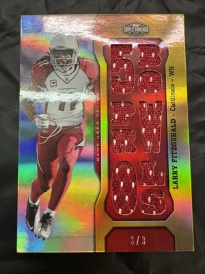 2011 Topps Triple Threads Relics Ruby Larry Fitzgerald Jersey /3 5 Pro Bowls - Image 1 of 2