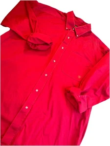 Sarga con logotipo de Ariat Team para hombre XL roja calce clásico manga larga occidental abotonada - Imagen 1 de 8