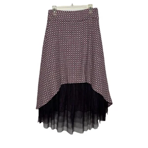 Ateliers selten Toggery lila Tweed Mesh Mix Media Midi Netz Rock Gr. 6 Neu mit Etikett - Bild 1 von 12
