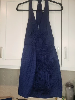 Mujer Talla 0 BCBG MAXAZRIA Vestido Cuello Halter Azul Marino Nuevo sin Etiquetas Foto 1 de 4
