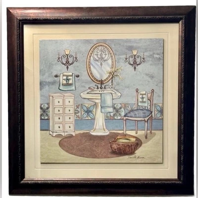 Powder Room Wall Art Framed Print by Danielle Arsenault 18x18 Bathroom Decor - Image 1 of 4