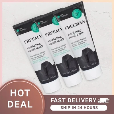 Freeman Exfoliating Charcoal & Coconut Facial Scrub Mask 89ml-3 Pack RRP£21 - Image 1 of 2