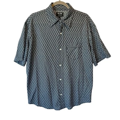 BC Ethic Button up shirt XL Black gray Wavy Semi sheer Rockabilly Short sleeve - Image 1 of 4