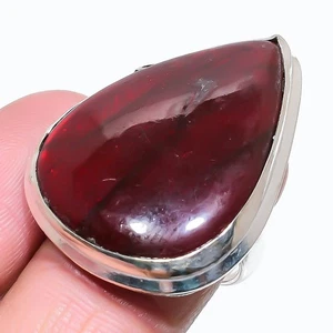 Red Labradorite Gemstone Handmade 925 Sterling Silver Jewelry Ring Size 7.5 W125 - Picture 1 of 4