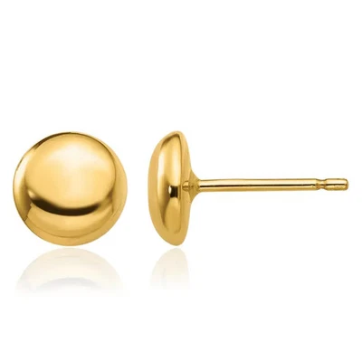 14K Solid Yellow Gold Half Ball Stud Earrings - Image 1 of 4
