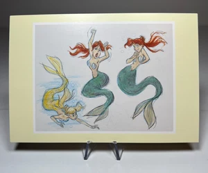 Disney Prinzessinnen: Arielle (Kleine Meerjungfrau Konzeptkunst! Seltene Postkarte! 3,75 x 4,5" - Bild 1 von 2