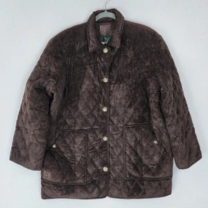 Ralph Lauren Jacke Damen XL braun Samt Vintage gesteppt LRL Reitsport Freizeit - Bild 1 von 14
