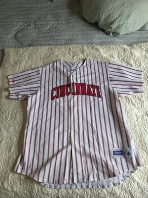 Vintage Cincinnati Reds Pinstripe Jersey 2XL 1900s Throwback Embroidered MLB - Image 1 of 4