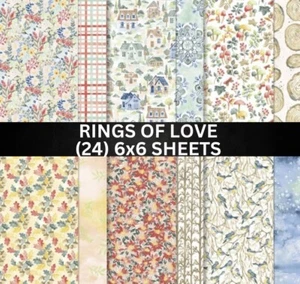 Stampin Up RINGS OF LOVE Designer Series Paper Tree - Half Pack (24) 6x6 Shts - Picture 1 of 1