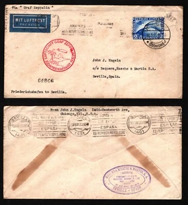 OPC 1930 Alemania a Sevilla Graf Zeppelin Sudamérica Vuelo 2m C38 47668 - Imagen 1 de 3