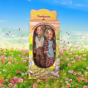 Muñecas abuelos Mattel The Sunshine Family vintage en caja original años 70 - Imagen 1 de 5