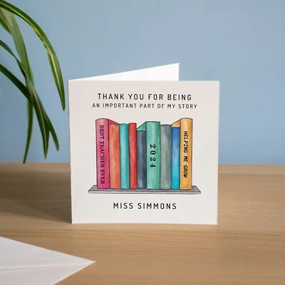 MARVELLO Personalised Teacher Thank You Card Handmade Gifts For Teaching Assistant