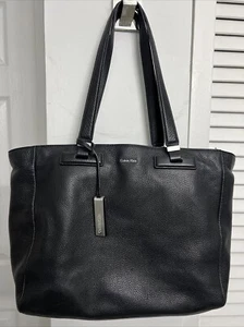 Calvin Klein Black Leather Qqq - Picture 1 of 16