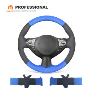 Cubierta del volante azul negro gamuza para Infiniti FX35 FX37 QX70 Nissan Juke - Imagen 1 de 10
