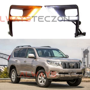 LED DRL Daytime Running Light W/ Turn for Toyota Land Cruiser Prado 2018-2021 - Picture 1 of 11