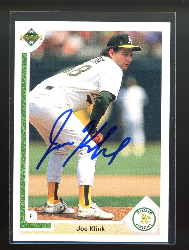 1991 Upper Deck JOE KLINK Signed Card auto autograph A'S MARLINS - Image 1 of 1