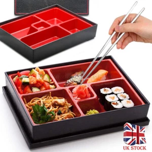 UK VERKÄUFER Bento Box Japanische Brotdose Wiederverwendbare Essstäbchen Reis Sushi Catering - Bild 1 von 13