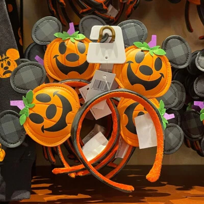  Halloween Jack O' Lantern Calabaza Disney* Parques Minnie Mickey Orejas Diadema EE. UU. Foto 1 de 4