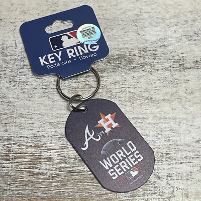 MLB Braves VS Astros Metal Key Ring Keychain 2021 World Series Authentic New  - Image 1 of 4