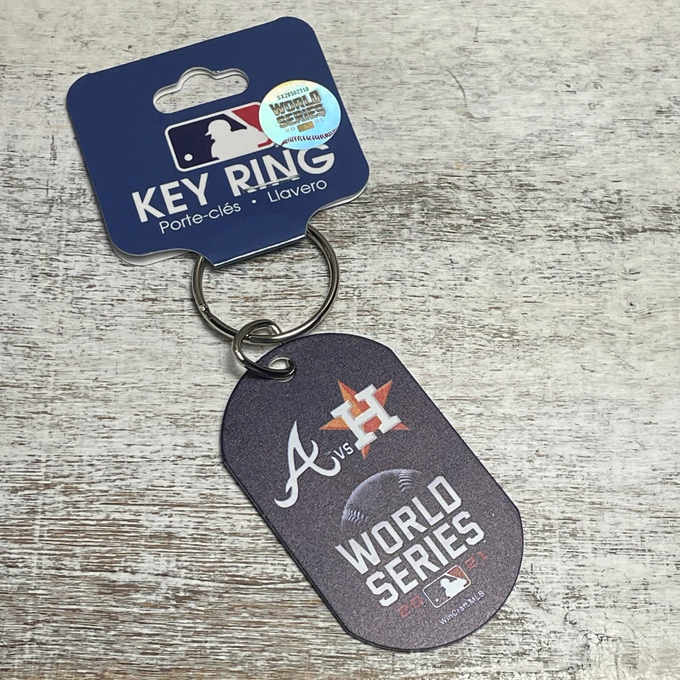 MLB Braves VS Astros Metal Key Ring Keychain 2021 World Series Authentic New  - Image 1 of 4