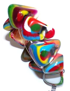 Sobral Kandinsky Fuga lebendige farbige Perlen Künstler hergestellt Stretch Armband - Bild 1 von 7