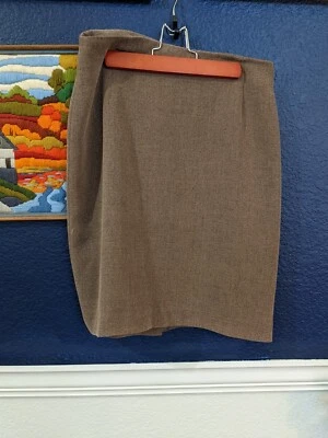 Falda lápiz recta Garfield & Marks marrón texturizada carrera talla 10 mediana M Foto 1 de 4