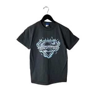 Vintage Y2K Superman Man of Steel T-Shirt Erwachsene grau Small S Held Grafik Tee - Bild 1 von 14